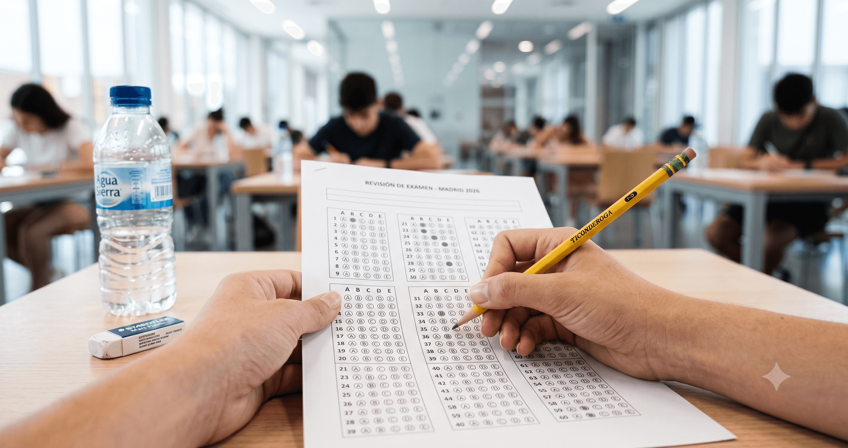 Persona preparando el examen de atención sociosanitaria
